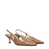 3Juin Brown Leather Mid Heel Pumps